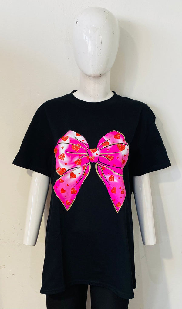 BOW PRINT T-SHIRT