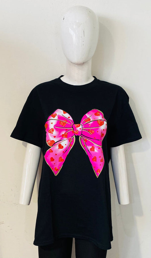 BOW PRINT T-SHIRT