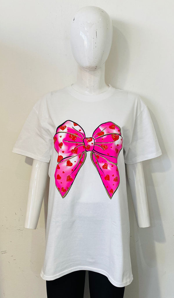 BOW PRINT T-SHIRT