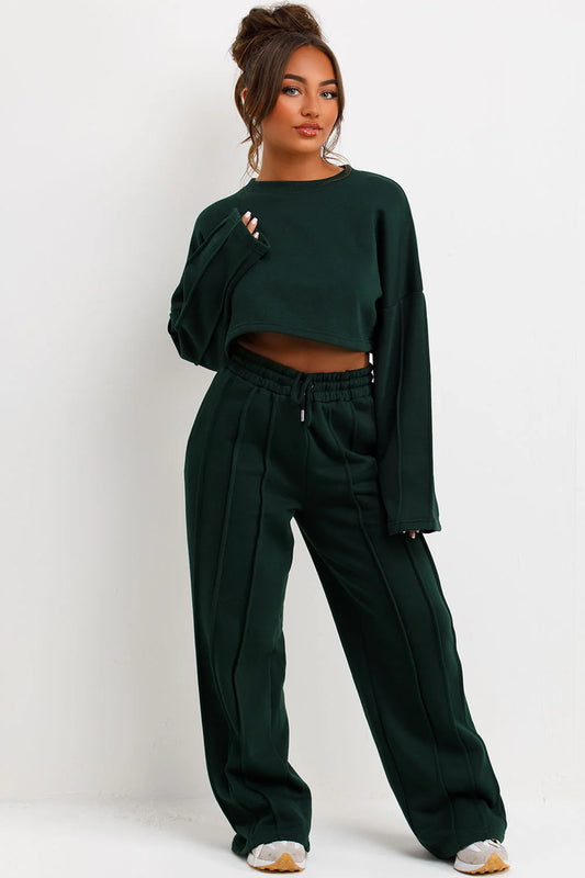 Crop Sweatshirt Jogger pants Set